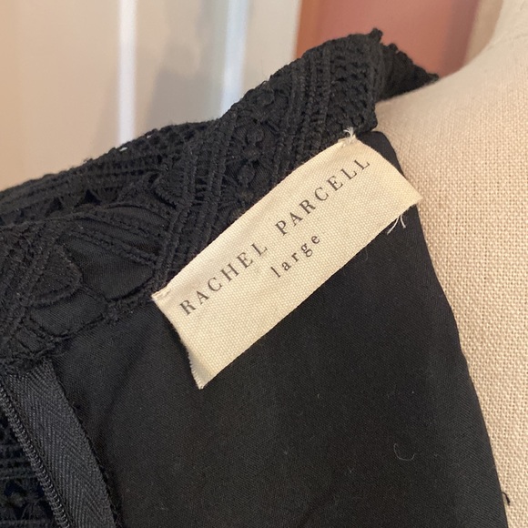 Rachel Parcell Anglaise L Black embroidered overlay fit & flare lined knee dress - Picture 11 of 16